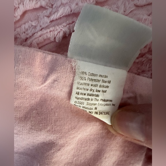 Beautiful baby blanket - Light pink - 100% Cotton Muslin outer. - Picture 5 of 6